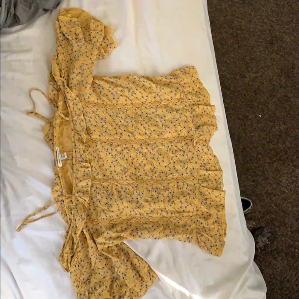 American Eagle Cold Shoulder Printed Top
